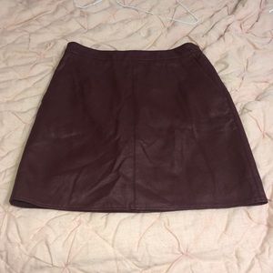 Forever 21 Contemporary Burgundy Leather Skirt